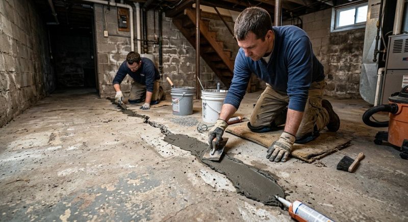 Cracked Basement Floor Repair in Skagit County, WA