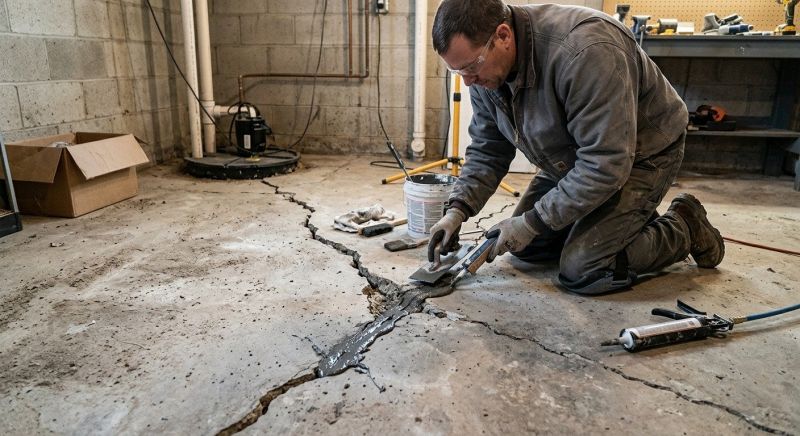 Cracked Basement Floor Repair in Skagit County, WA