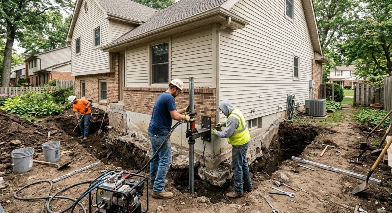 Foundation Settlement Repair in Skagit County, WA