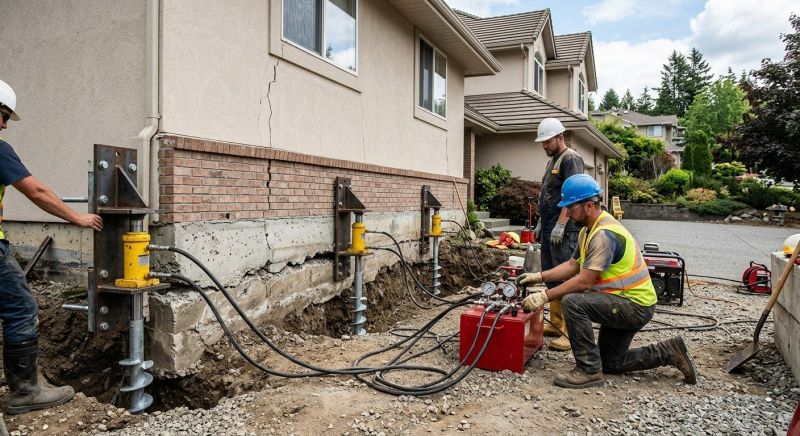 Sinking Foundation Lifting in Skagit County, WA
